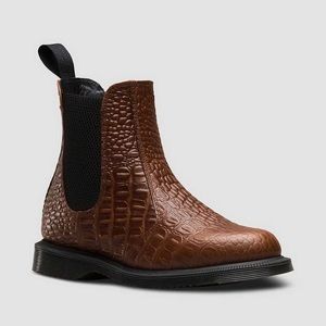 Dr Martens Chelsea Flora Brown Croc Boots *US9/UK7*